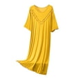 thumbnail image 1 of yillto Cotton Nightgowns for Womens Short Sleeve Crew Neck Loose Soft Comfy Loungewear Nightdress, 1 of 3