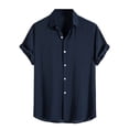 thumbnail image 1 of Maean Cotton Shirts for Mens Short Sleeve Button down Collared Summer Beach Vacation Wedding Top, 1 of 6