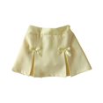 thumbnail image 1 of yillto Cotton Skirts for Toddler Girls High Waist A Line Cute Bow Short Skirts with Shorts Clothes, 1 of 5