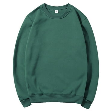 yillto Crewneck Sweatshirts for Men Lightweight Pullover Long Sleeve Solid Color Base Sweatshirt