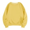 thumbnail image 1 of yillto Crewneck Sweatshirts for Women Base Casual Shirts Solid Color Loose Long Sleeve Lightweight Sweatshirt, 1 of 5