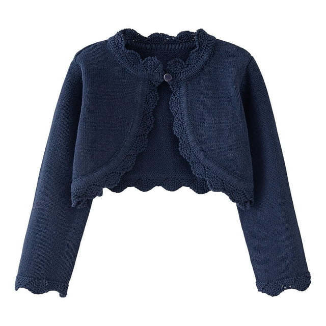 yillto Cardigan Sweater for Toddler Girls Round Neck Long Sleeve Lightweight Knit Coat