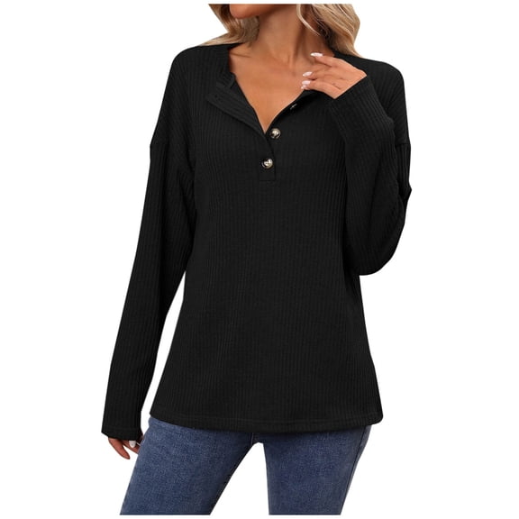 yillto Elegant Tunic Tops for Women Fashion Long Sleeve with Buttons Blouse Fall Winter Casual Loose Tops