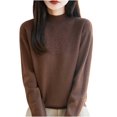 thumbnail image 1 of yillto Fall Sweaters for Womens Mock Neck Long Sleeve Pullover Basic Knit Casual Lightweight Sweater, 1 of 4