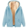 thumbnail image 1 of yillto Fleece Coat for Women Thick Warm Sherpa Fuzzy Lined Hoodie Zip up Sweatshirts Coat with Pockets, 1 of 3