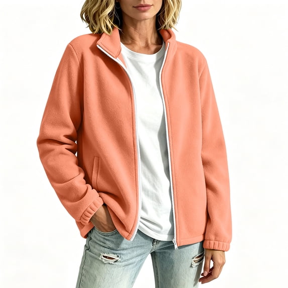 yillto Fleece Jacket Women Zip up Lightweight Soft Warm Winter Jackets for Women with Pockets Hiking Coat