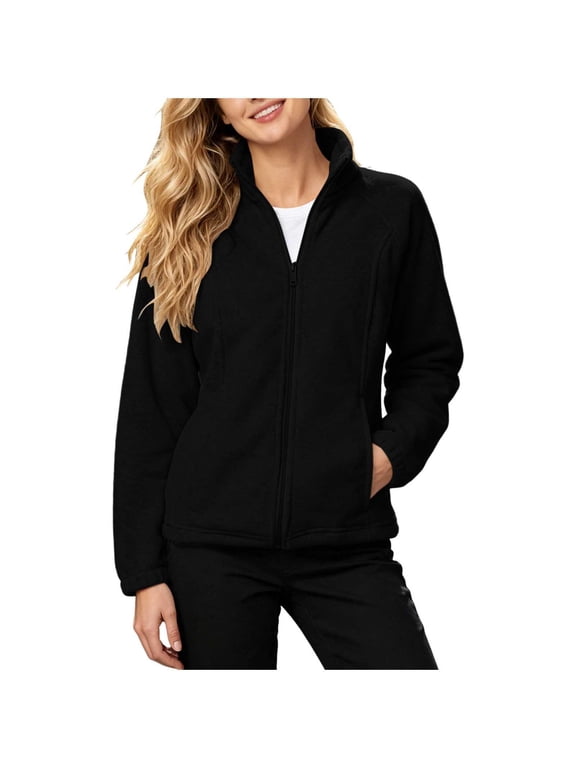 Fleece Jacket Women Zip up Lightweight Soft Warm Winter Jackets for Women with Pockets Hiking Coat