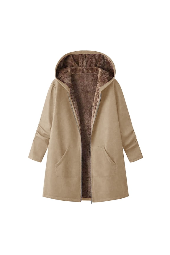 Fleece Jacket Womens Zip up Hoodie Sherpa Lined Thick Oversized Fall Winter Warm Sweatshirt Coats