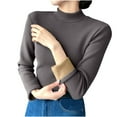 thumbnail image 1 of yillto Fleece Lined Turtleneck Women Base Layer Pullover Long Sleeve Ribbed Thermal Warm Winter Tops, 1 of 2