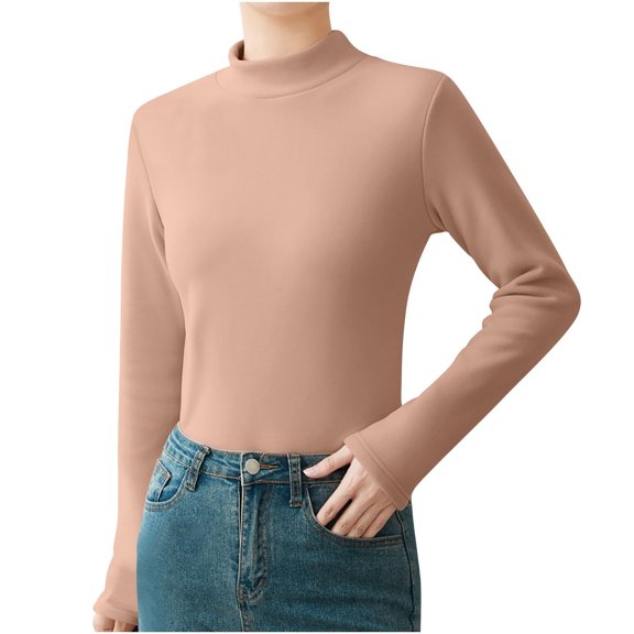 yillto Fleece Lined Turtleneck Women Base Layer Pullover Long Sleeve Thick Thermal Warm Winter Tops