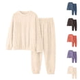 thumbnail image 1 of yillto Fleece Pajamas Set for Womens Plush Sherpa Long Sleeve Tops and Sleepwear Pants Lounge Sets, 1 of 4