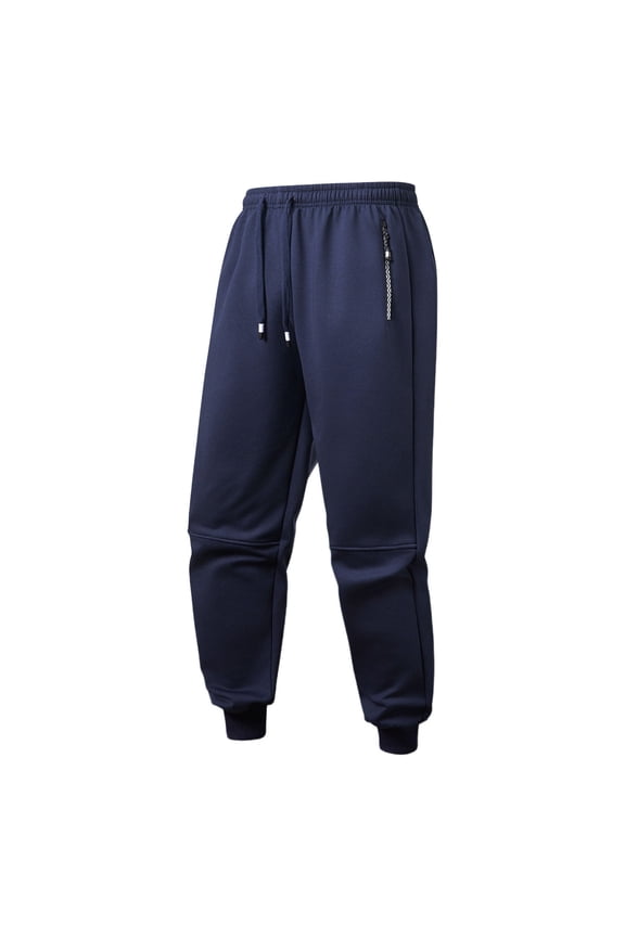 Fleece Sweatpant for Mens Winter Straight Leg Warm Sherpa Lined Cargo Pant with Zip Pockets