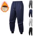 thumbnail image 1 of yillto Fleece Sweatpant for Mens Winter Straight Leg Warm Sherpa Lined Cargo Pant with Zip Pockets, 1 of 4