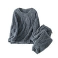 thumbnail image 1 of yillto Fuzzy Fleece Pajamas for Women Long Sleeve Tops and Pants Plush Sleepwear Soft Warm Winter Pjs, 1 of 5