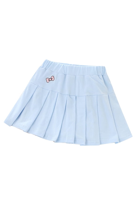 Girl Cotton Skorts Skirt Kids Casual Stretch Waist Pleated Skater Skirt Athletic Uniform Skirts