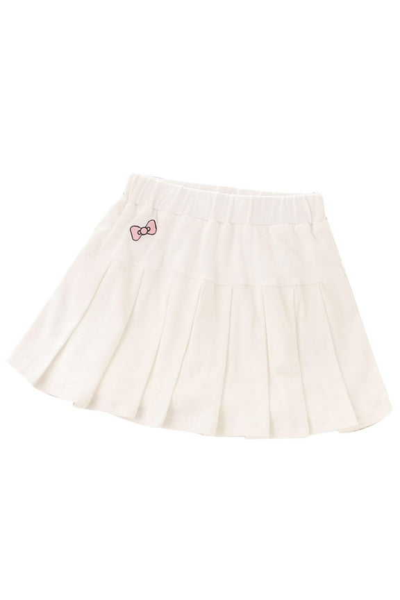 Girl Cotton Skorts Skirt Kids Casual Stretch Waist Pleated Skater Skirt Athletic Uniform Skirts