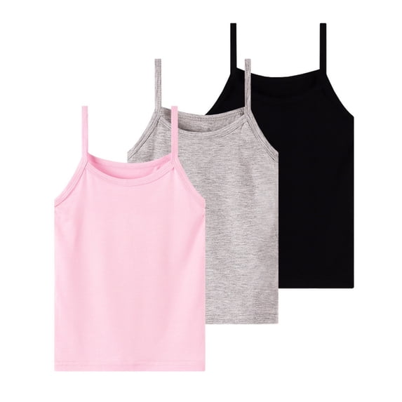 yillto Girl Undershirts Camisoles 3 Pack Soft Sleeveless Cami Girls Kids Summer Tank Tops 1-12 Years