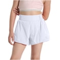 thumbnail image 1 of yillto Girls Athletic Shorts Kids High Waist Workout Gym Running Clothes Activewear with Zipper Pockets, 1 of 5
