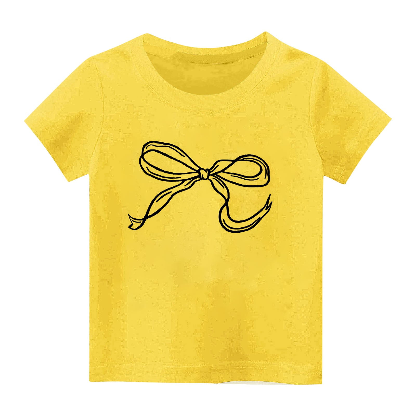 トップス ANDMARYBobby girls tops yillto Girls Bow Graphic Shirts Short Sleeve Crew Neck Cotton Tee