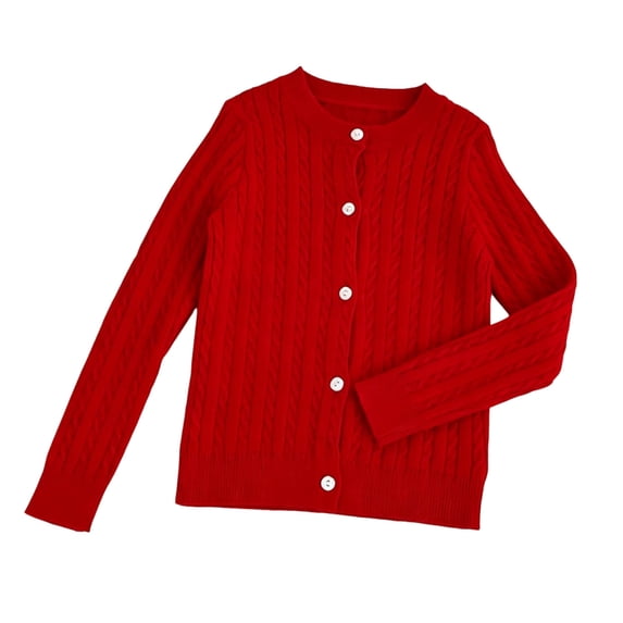 yillto Girls Cardigan Button down Long Sleeve Lightweight Ribbed Knit Sweater Fall Cute Outerwear Coat 1-15T