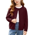 thumbnail image 1 of yillto Girls Cardigan Sweater Button down Knit Long Sleeve Cute Uniform Cardigans Crewneck Fall Clothes, 1 of 6