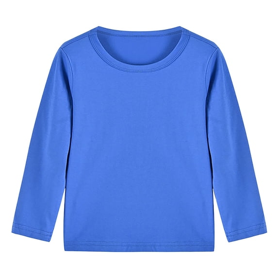 yillto Girls Long Sleeve T Shirts Kids Fall Tops Crewneck Basic Tees Cotton Solid Color Tshirts Top