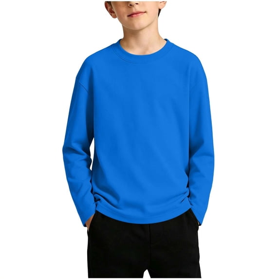 yillto Girls Long Sleeve T Shirts Kids Fall Tops Crewneck Basic Tees Cotton Solid Color Tshirts Top
