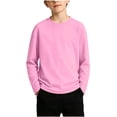 thumbnail image 1 of yillto Girls Long Sleeve T Shirts Kids Fall Tops Crewneck Basic Tees Cotton Solid Color Tshirts Top, 1 of 7