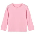thumbnail image 1 of yillto Girls Long Sleeve T Shirts Kids Fall Tops Crewneck Basic Tees Cotton Solid Color Tshirts Top, 1 of 2