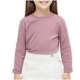 thumbnail image 1 of yillto Girls Mock Neck Top Thermal Long Sleeve Turtleneck Pullover Kids Cotton Slim Undershirts, 1 of 6