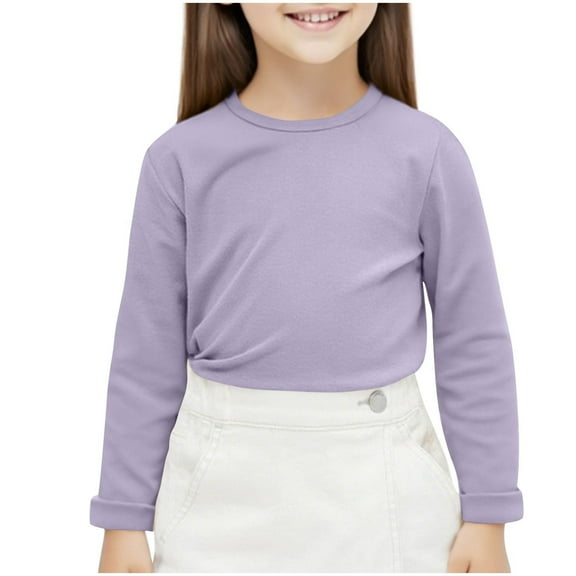 yillto Girls Mock Neck Top Thermal Long Sleeve Turtleneck Pullover Kids Cotton Slim Undershirts