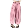 thumbnail image 1 of yillto Girls Pant Summer Causal Straight Leg Loose Lightweight Elastic Waist Lounge Pants with Pockets, 1 of 7
