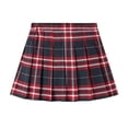 thumbnail image 1 of yillto Girls Pleated Plaid Skirts Summer Elastic Waist School Uniform Tennis Causal Skirt with Shorts, 1 of 3