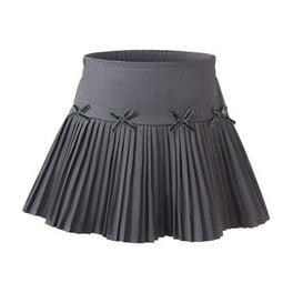 【WONDER WONDER】Fuzzy High Teen Black Pleats Skirt Wonder Nation Girls Uniform Pleated Ruffle Skort, Sizes 4-18