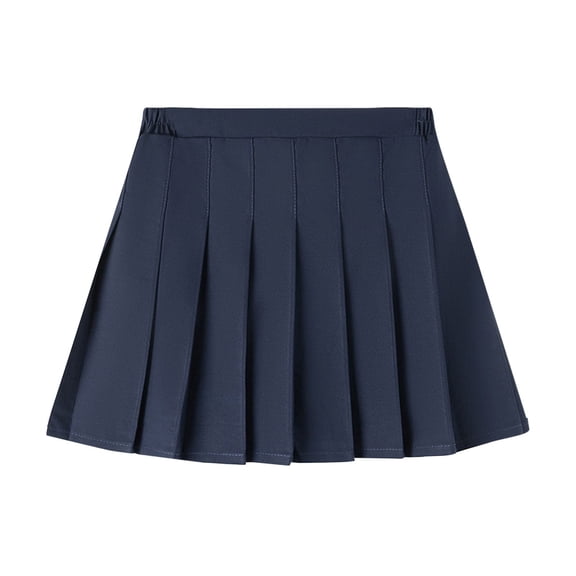 yillto Girls Pleated Skirts Summer Cotton Elastic Waist School Uniform Tennis Causal Skirt with Shorts