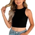 thumbnail image 1 of yillto Girls Ribbed Tank Racerback Sleeveless Tops Athletic Yoga Crop Basic Camisoles 1-10 Years, 1 of 6