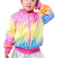 thumbnail image 1 of yillto Girls Sequin Coat Colorful Sparkly Jacket Zip up Pockets Outwear Toddler Kids Jackets for 3-10t, 1 of 3