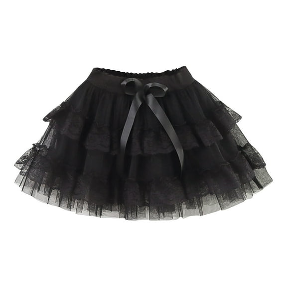 yillto Girls Skirts Tiered Layer Cute Mesh Lace Mini Skirt Party Birthday Dance Princess Skater Skirts