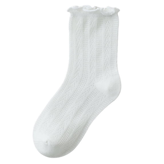 yillto Girls Summer Socks High Crew Cotton Sock School Uniform Toddler Kids Socks for 1-12 Years