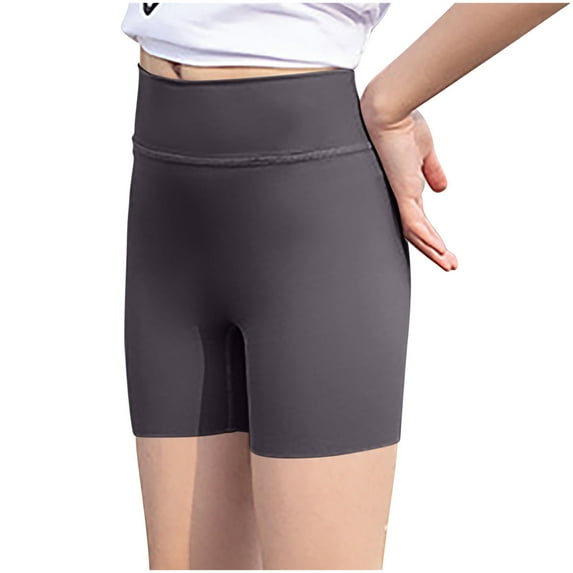 yillto Girls Workout Shorts High Waist Stretchy Athletic Biker Yoga Running Shorts for Kids 2-12 Years