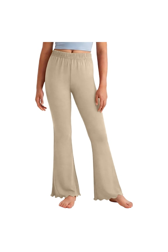 Girls Yoga Pant Flare Leg Leggings High Waist Dancewear Casual Pants Activewear Kids Bell Bottoms