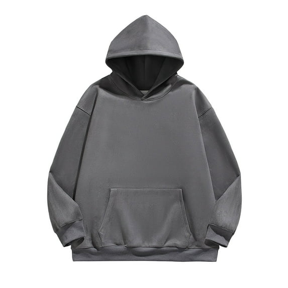 yillto Hoodie Sweatshirts for Mens Oversized Causal Loose Solid Color Long Sleeve Sweatshirt
