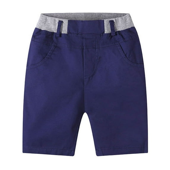 yillto Kids Boys Cotton Shorts Straight Leg Loose Knee Length Elastic Waist Lightweight Causal Shorts