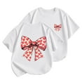thumbnail image 1 of yillto Kids Girls Bow Tshirts Summer Cotton Short Sleeve Crew Neck Cute Graphic Trendy Tee Shirts Tops, 1 of 4