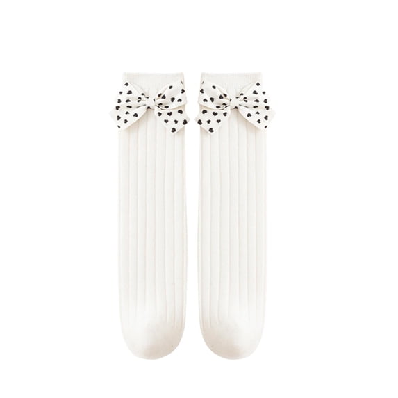 yillto Kids Girls Cotton Socks Cute Bow Trim Knit Seamless Socks Toddler Dress Crew Ankle Sock