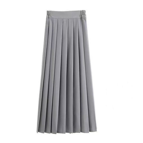 yillto Kids Girls Maxi Skirts Pleated High Elastic Waist A Lined School Uniform Long Skirt Outfits