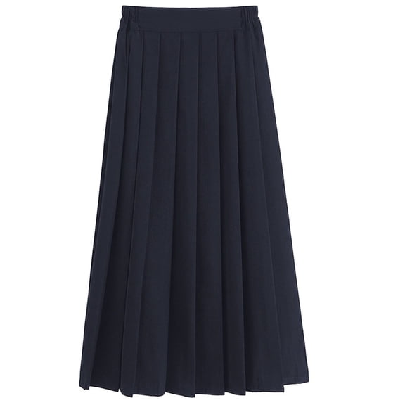 yillto Kids Girls Maxi Skirts Pleated High Elastic Waist A Lined School Uniform Long Skirt Outfits