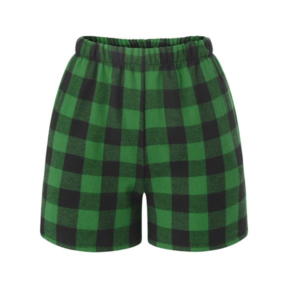 yillto Kids Pajamas Shorts Casual Summer Lounge Sleepwear Pjs Plaid Shorts Boys Girls Beach Bottoms