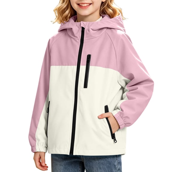 yillto Kids Raincoat Lightweight Waterproof Jacket Hooded Windbreaker Jackets with Pockets for Boys Girls