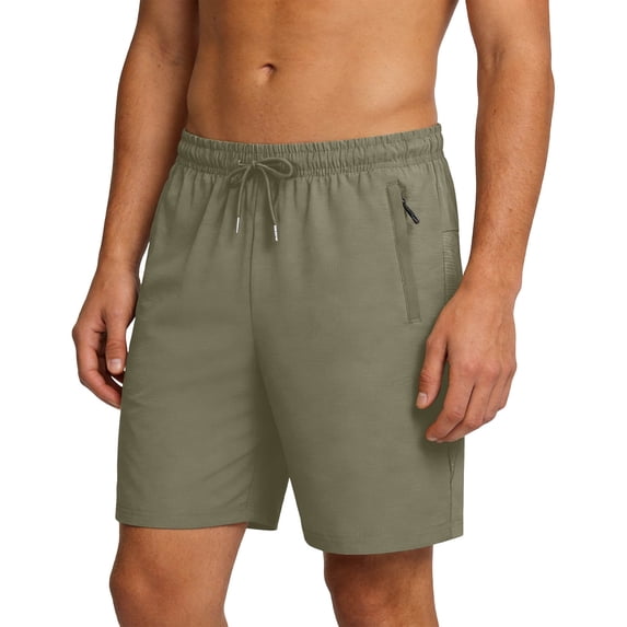 yillto L-7XL Men Quick Dry Athletic Shorts Running Workout Lightweight Gym Shorts with Zipper Pockets